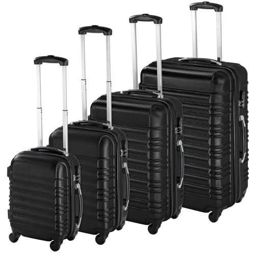 4 db-os merev falú bőrönd szett, 4 színben-fekete
