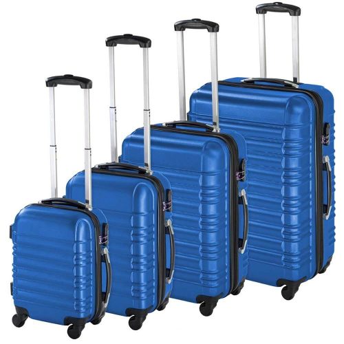 4 db-os merev falú bőrönd szett, 4 színben-kék
