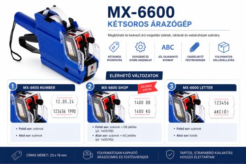 MX-6600 2 soros árazógép, number