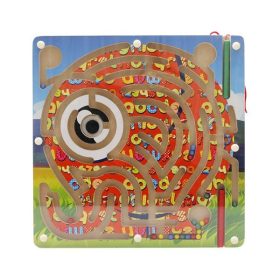 Labirintus játék fából, oroszlán