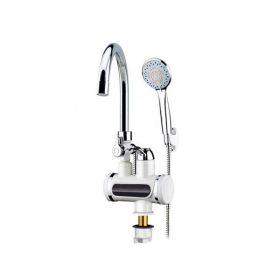   Függőleges, alsó csatlakozós, vízmelegítős csaptelep, LED kijelzővel és tusrózsával