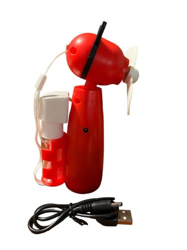 Hordozható mini ventilátor víztartállyal, piros