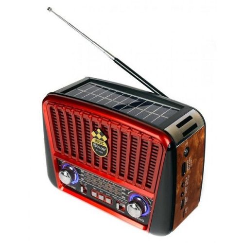 Napelemmel tölthető hordozható zenelejátszó, Colon RX-BT455S, piros-fekete-barna
