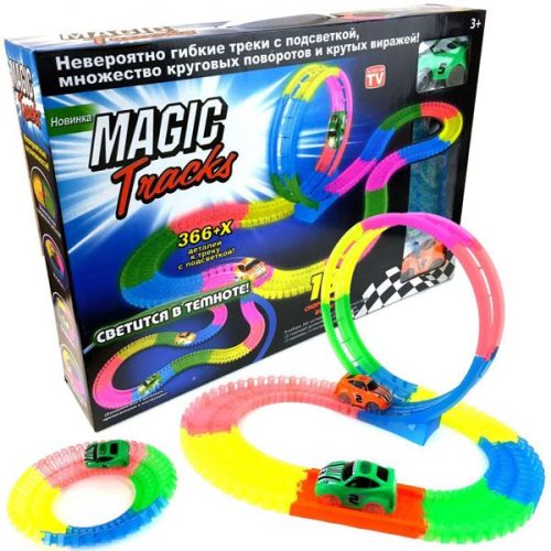 Magic Tracks 366 db-os mágikus autópálya, világító autóval